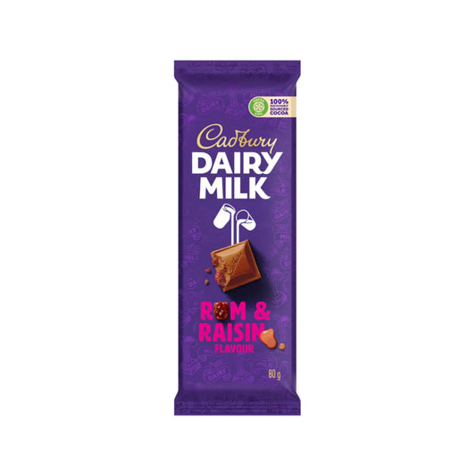 Cadbury Dairy Milk Rum & Raisin Slab 80g