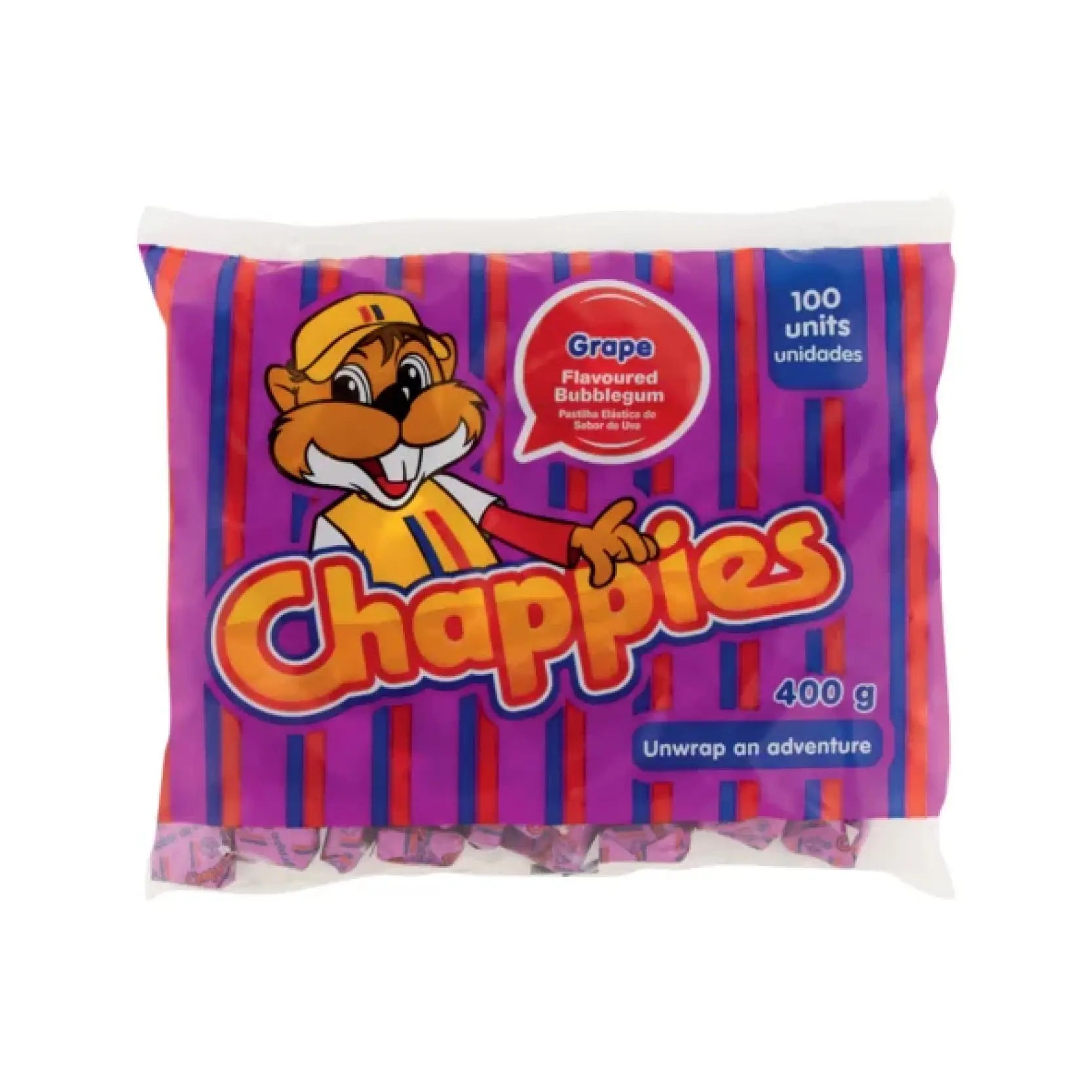 Chappies Grape Flavoured Bubblegum 100 Pack