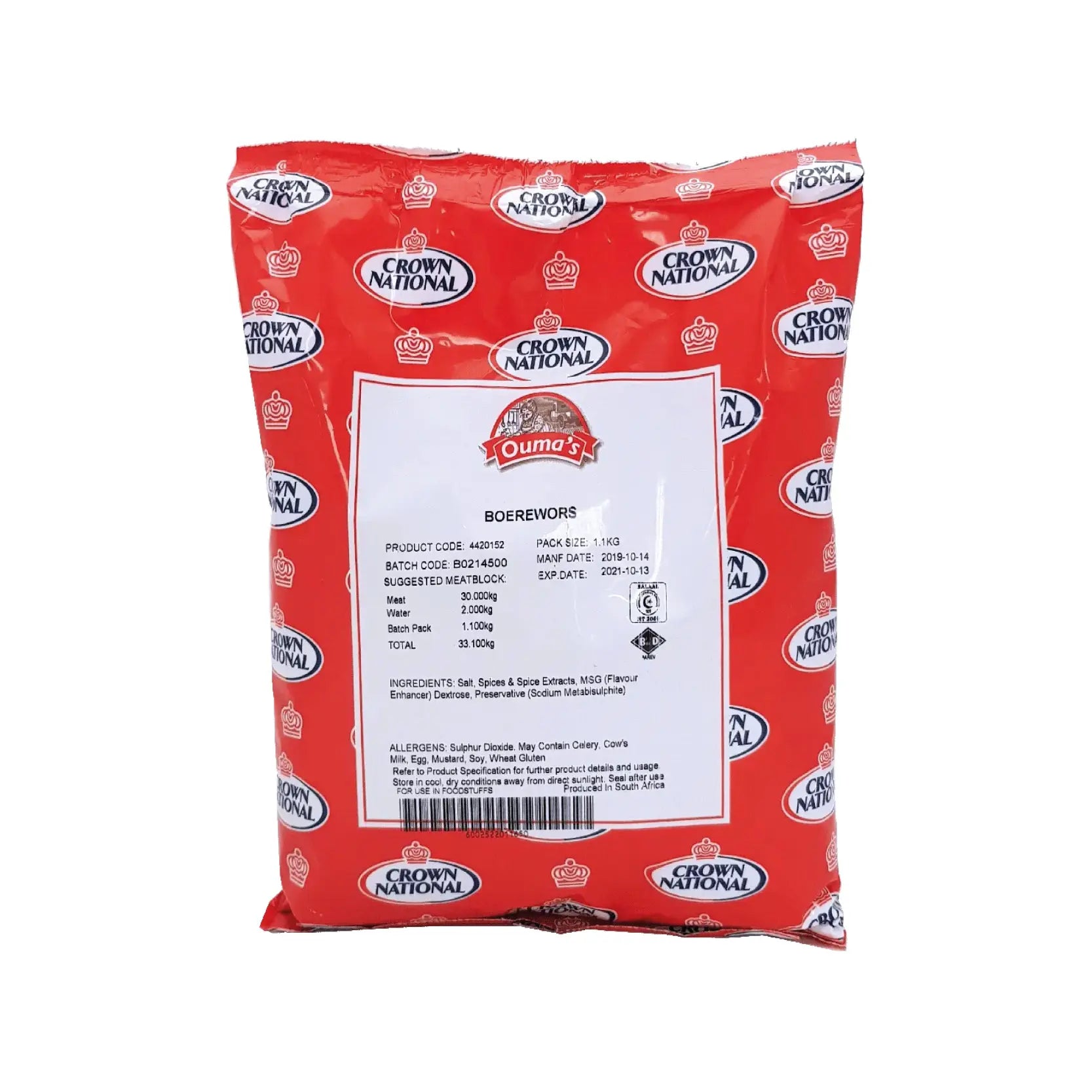 Crown National Boerewors Ouma's 1kg