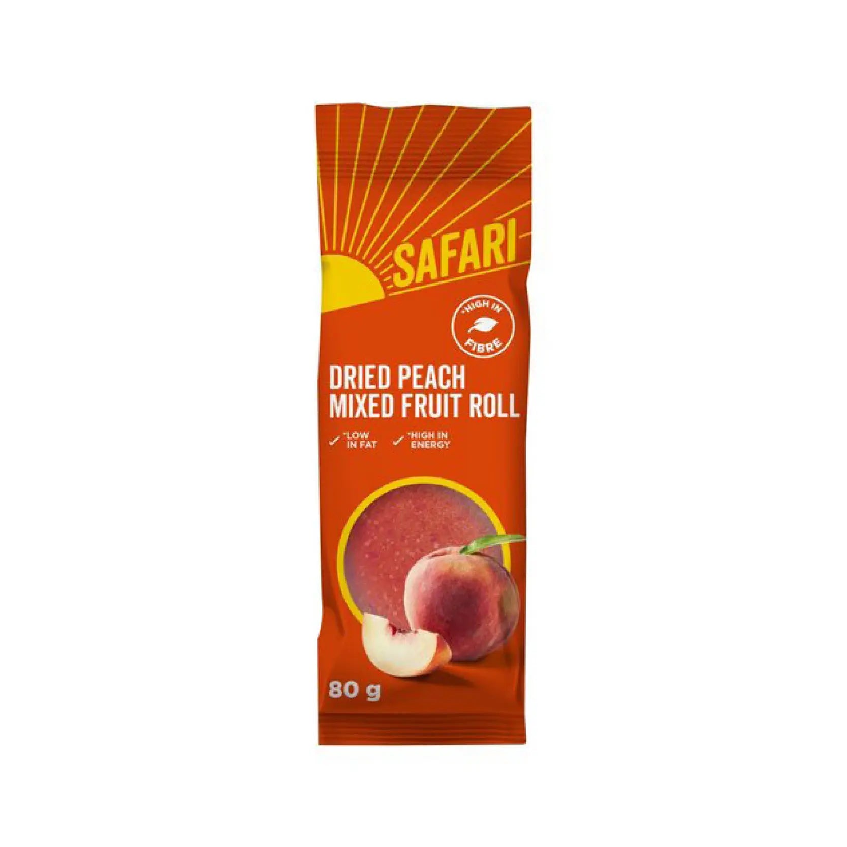 Safari Dried Peach Fruit Roll 80g